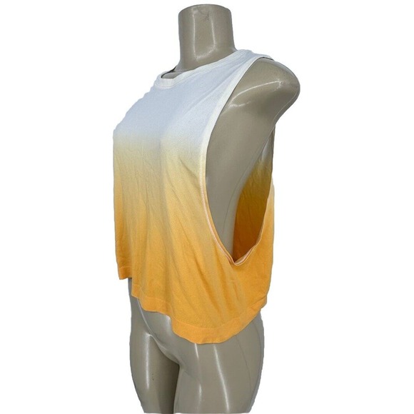 Athleta Small Mineral Wash Crop Sleeveless Crew Neck Ombre Athletic Tank Top EA1 - Picture 2 of 7